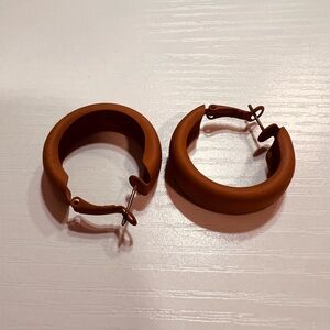 Chic Tan Hoop Earrings